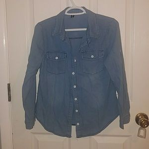 Juniors Denim Button Up